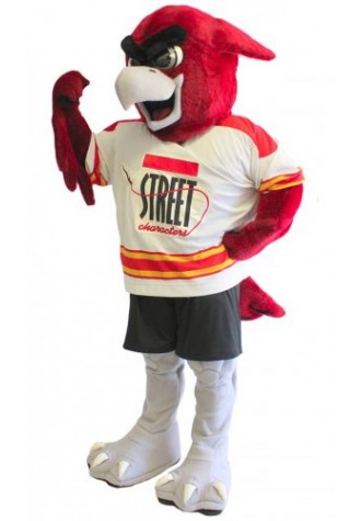 Red Hawk Mascot Costume