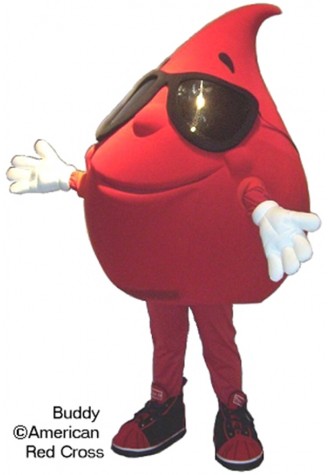 American Red Cross Buddy Blood Drop Mascot Costume