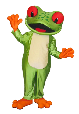 College Boreal Tree Frog Mascot Costume