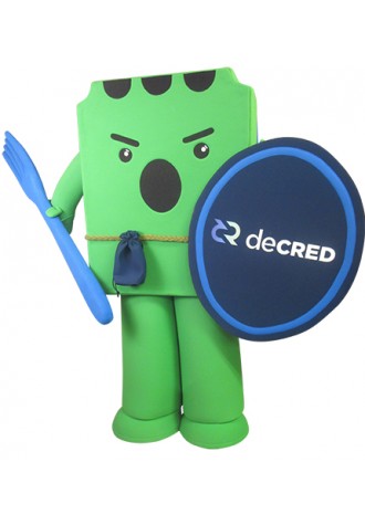 Decred Stakey angry face Mascot Costume