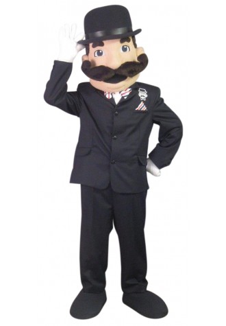 Gentlemen's Corner Barber Shop Gentleman Mascot Costume