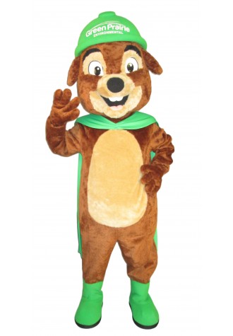 Green Prairie Environmental Prairie Dog Mascot Costume