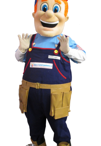 High Performance Heating and Cooling Happy Harold Mascot Costume