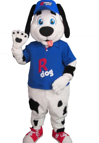 Inter Arch for Republic Bank R Dog Mascot Costume