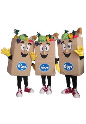 Kroger Bagster x 3 Mascot Costume