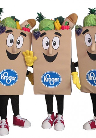 Kroger Bagster x 3 Mascot Costume