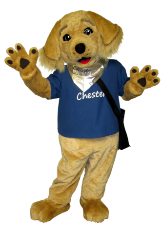 Macerich Chester the Golden Retriever Mascot Costume