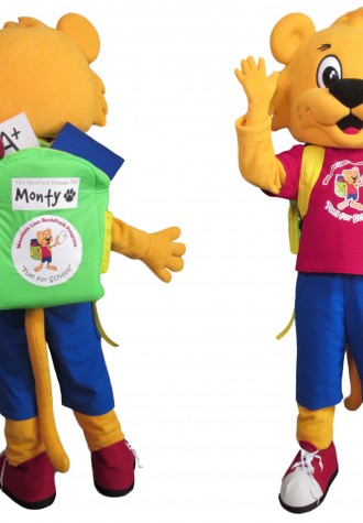 Mountain Lion Backpack Program Montie Mascot Costume
