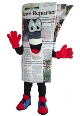 News Reporter Scoop Mascot Costume