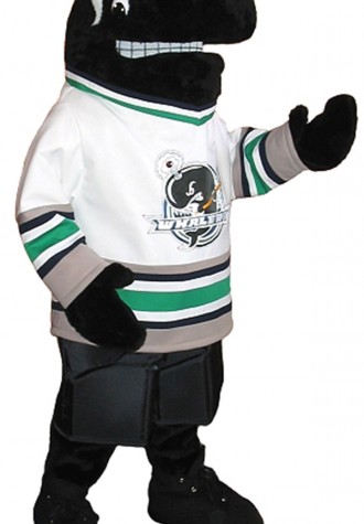 Plymouth Whalers Hockey Shooter Mascot Costume