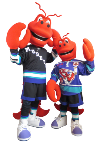 Shreveport Mudbugs Clawed and Lil Bugger Mascot Costume