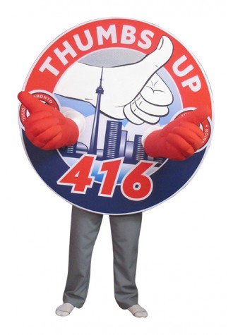 Sutherland Corporation Thumbs UP Mascot Costume