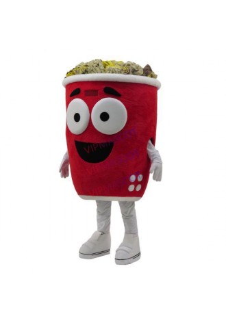 Interesting Look Cartoon Red Pot Mascot For Restaurant Display