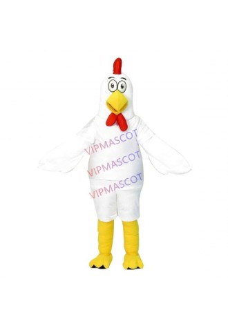 Surprised The Simple Version Pure White Chicken Mascot Costume