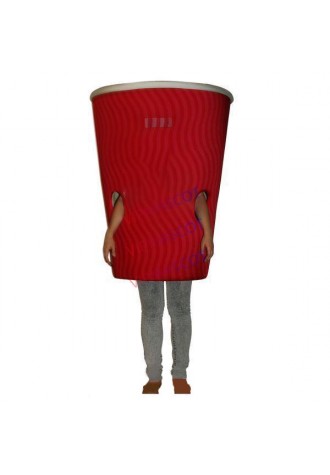 Lightweight Red Paper Coffee Cup Mascot Costume