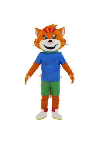 Energetic Orange Little Tiger Mascot Costume For School