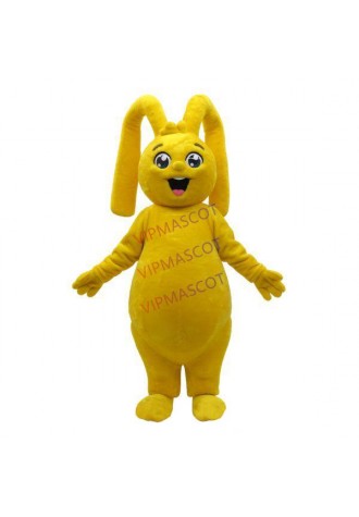 Soft Material The Exuberant Yellow Rabbit Mascot Costume