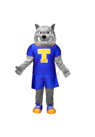 Vigorous The Gray Competitive Wolf Mascot Costume