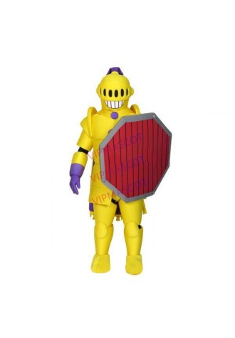 Heavily Guarded Soldier Holding Shield Mascot Costume