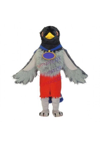 Strong Furry Bird Wearing Red Boxing Shorts Mascot Costume