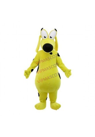 Lovable Yellow Pet Dog With Long Eyes Mascot Costume
