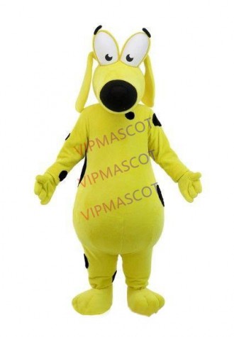 Lovable Yellow Pet Dog With Long Eyes Mascot Costume