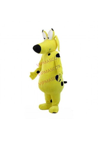Lovable Yellow Pet Dog With Long Eyes Mascot Costume