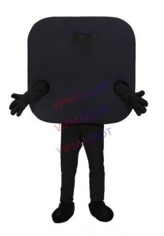 Square Shaped Black Box Mascot Breathable Costume