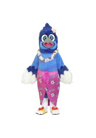 Miss Parrot Wearing Kimono Skirt Mascot Costume