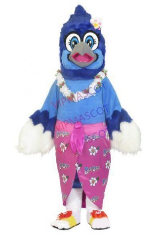 Miss Parrot Wearing Kimono Skirt Mascot Costume