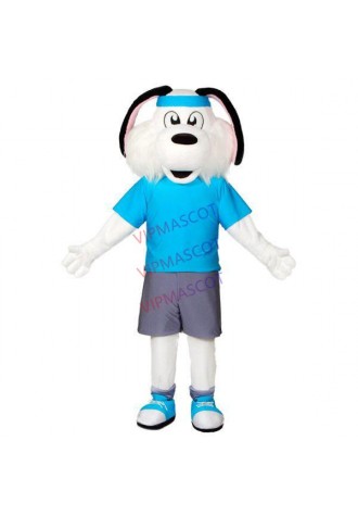 Positive Sports Dog With Blue Headkerchief Mascot Costume