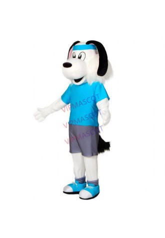 Positive Sports Dog With Blue Headkerchief Mascot Costume