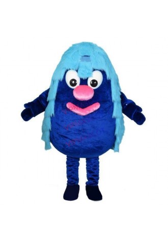 Adult Funny Cartoon Blue Egg Monster Mascot Costume