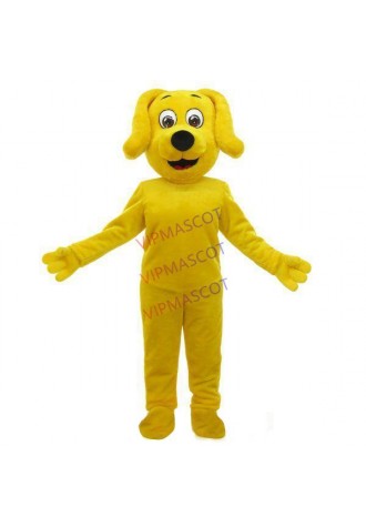 Happy Yellow Dog With Drooping Ears Mascot Costume