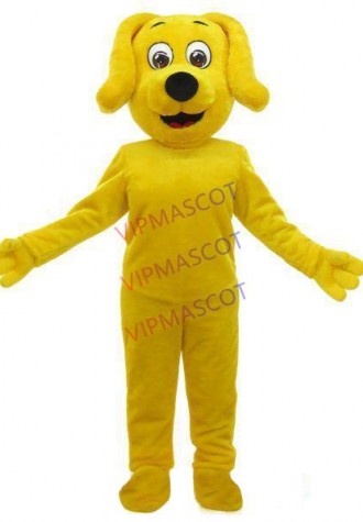 Happy Yellow Dog With Drooping Ears Mascot Costume