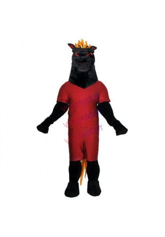 Sports Muscular Horse With Orange Mane Mascot Costume