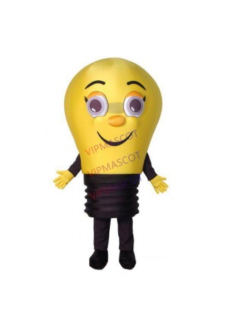 Cartoon Style The Lightweight Yellow Light Bulb Mascot Costume