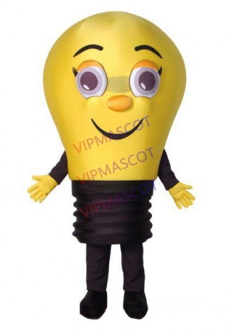Cartoon Style The Lightweight Yellow Light Bulb Mascot Costume