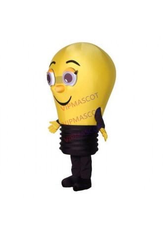 Cartoon Style The Lightweight Yellow Light Bulb Mascot Costume