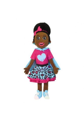 The Singing Black Girl With Pleated Skirt Mascot Costume