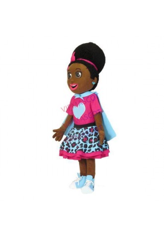 The Singing Black Girl With Pleated Skirt Mascot Costume