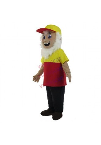 White Beard Grandpa of The Service Station Mascot Costume
