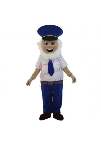 Helpful Old Blue-eyed Community Police Mascot Costume