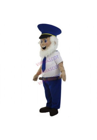 Helpful Old Blue-eyed Community Police Mascot Costume