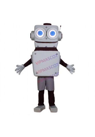 Interesting Cartoon Robot With Square Head Mascot Costume