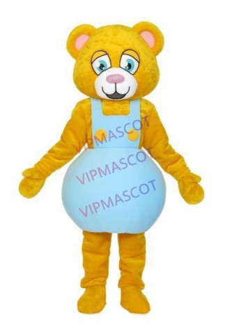 Worried Housewife Mother Bear Mascot Cartoon Costume