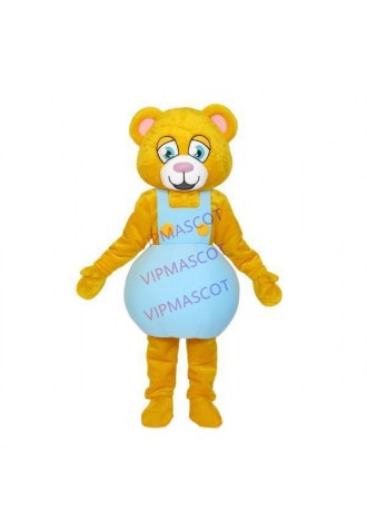 Worried Housewife Mother Bear Mascot Cartoon Costume