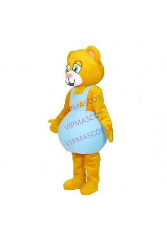 Worried Housewife Mother Bear Mascot Cartoon Costume