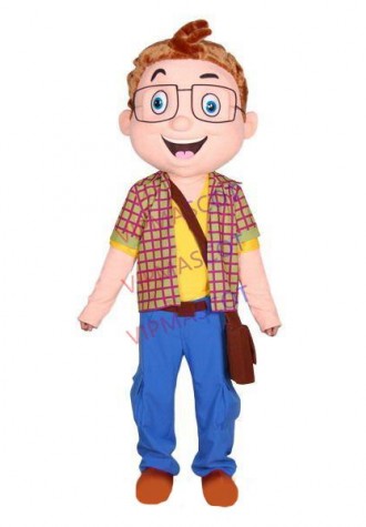 Sunny Student Boy Carrying Diagonal Bag Mascot Costume