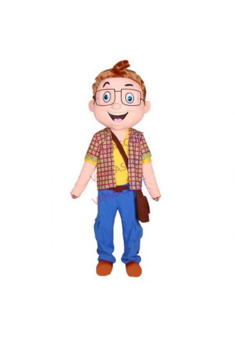 Sunny Student Boy Carrying Diagonal Bag Mascot Costume